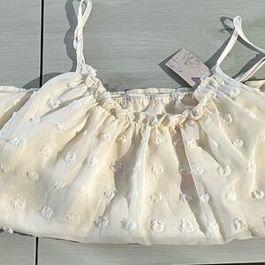 NWT flowy pattern tank top. Light yellow. XL